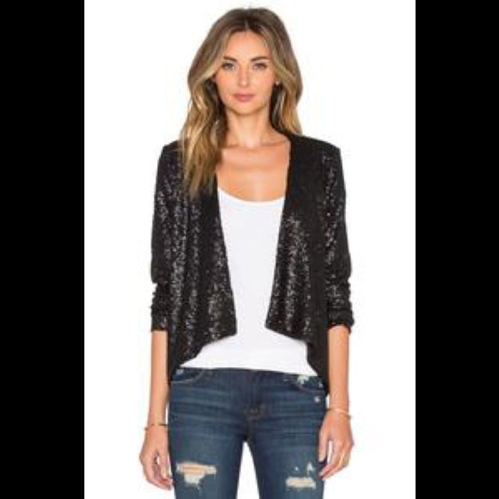 Eight*sixty black sequined blazer